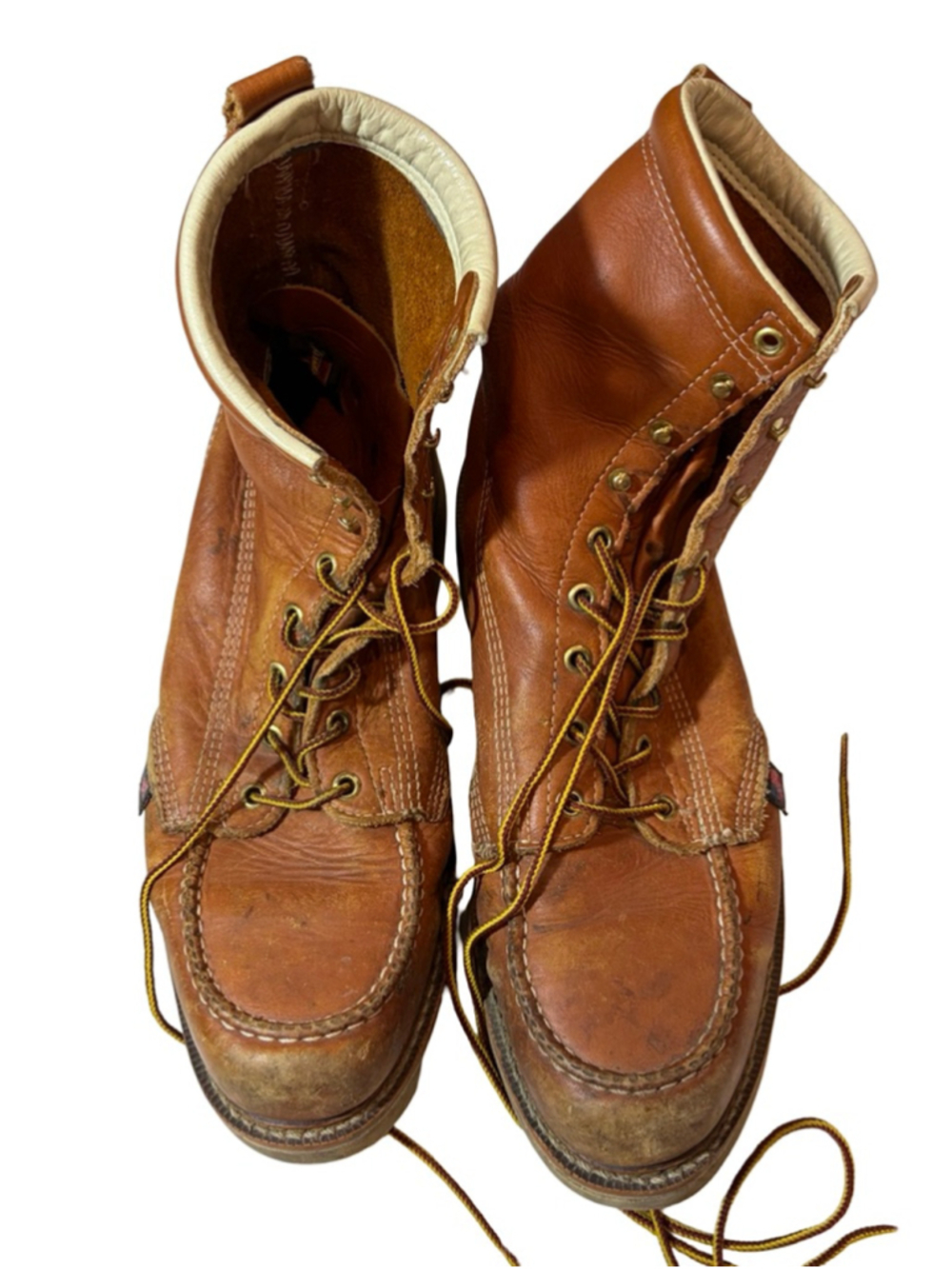 Thorogood Brown Leather Moc Toe Work Boots USA Made Wedge Sole 11.5 D
Read